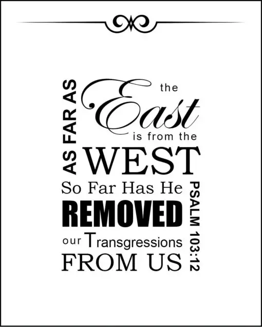 Psalm 103:12 - East from West - Bible Verses To Go