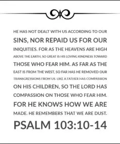 Psalm 103:10-14 - He Removed Our Transgressions From Us - Bible Verses To Go