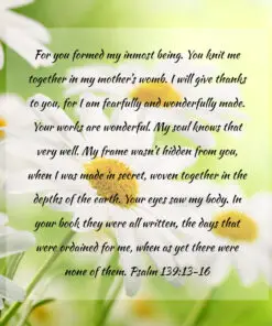 Psalm 139:13-16 - You Knit Me Together in My Mother - Bible Verses To Go
