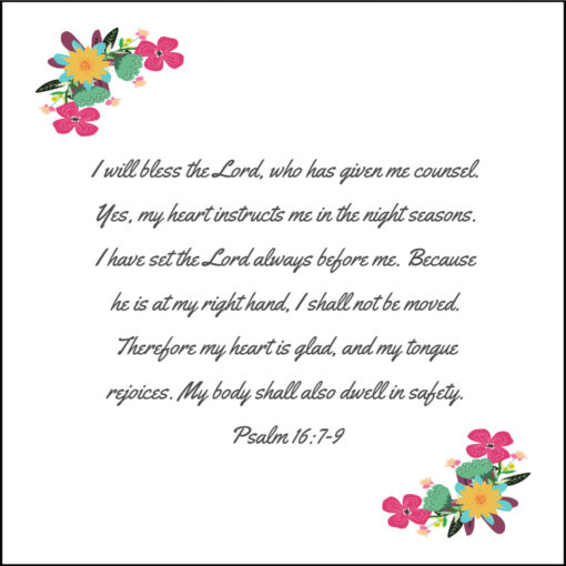 Psalm 16:7-9 - My Heart is Glad - Bible Verses To Go