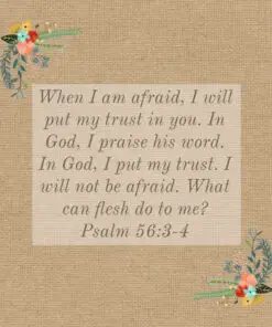Psalm 56:3-4 - I Will Not Be Afraid - Bible Verses To Go