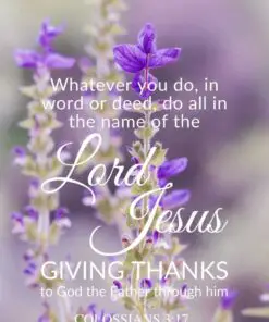 Christian Wallpaper - Purple Pastel Colossians 3:17