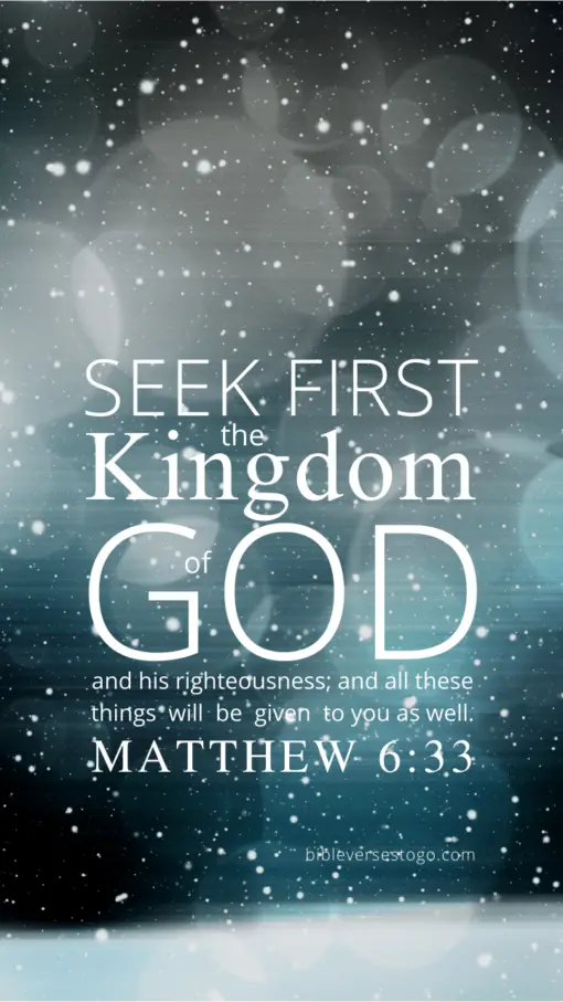 Christian Wallpaper – Snowfall Matthew 6:33