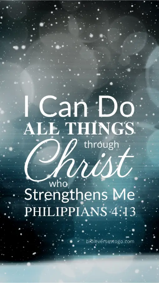 Christian Wallpaper - Snowfall Philippians 4:13