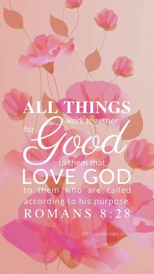 Christian Wallpaper - Soft Floral Romans 8:28