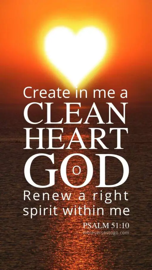Christian Wallpaper - Sun Heart Psalm 51:10