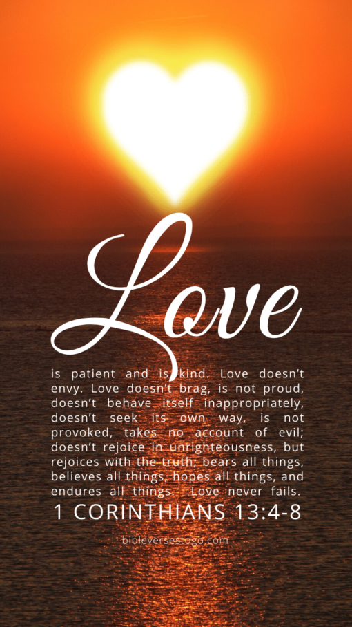 Christian Wallpaper – Sun Heart 1 Corinthians 13:4-8