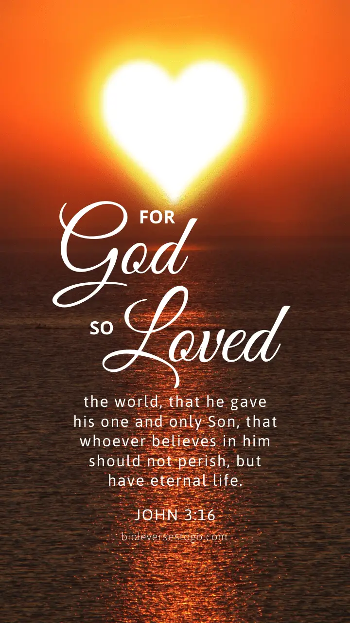 Sun Heart John 3:16 - Encouraging Bible Verses