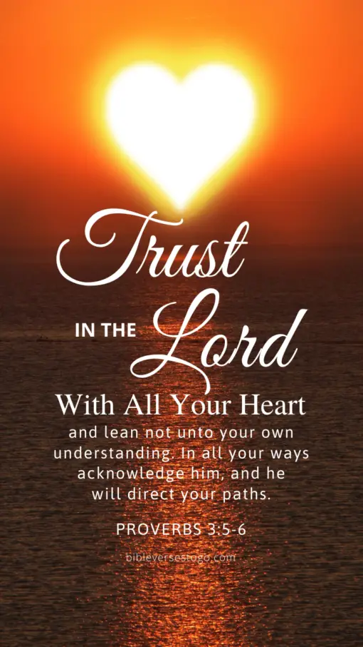 Christian Wallpaper – Sun Heart Proverbs 3:5-6