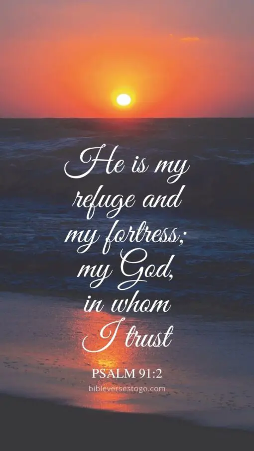 Christian Wallpaper - Sunset Beach Psalm 91:2