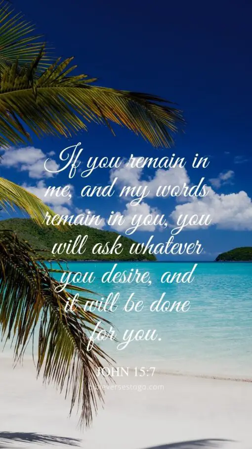 Christian Wallpaper - Tropical Beach John 15:7