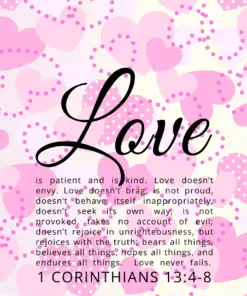 Christian Wallpaper – Valentine 1 Corinthians 13:4-8