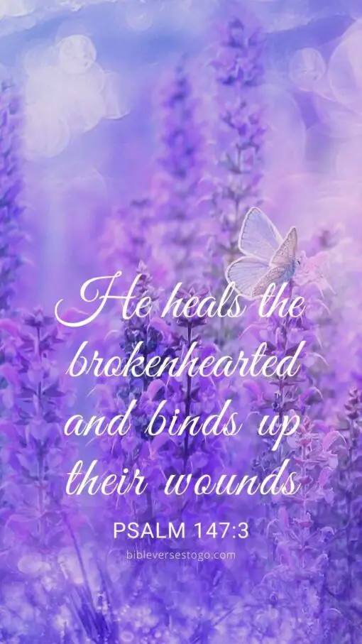 Christian Wallpaper - Violet Sage Psalm 147:3