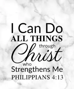 Christian Wallpaper – White Marble Philippians 4:13