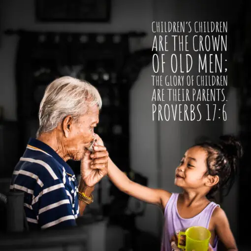 Proverbs 17:6 - Children Are the Crown of Old Men - Bible Verses To Go