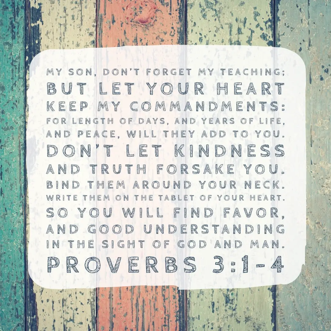 Proverbs 3:1-4 – Find Favor with God – Encouraging Bible Verses